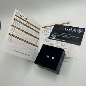 Diamond Earrings Lab Grown 5mm 14k Gold 925 Silver Passes Tester VVS1 D GRA